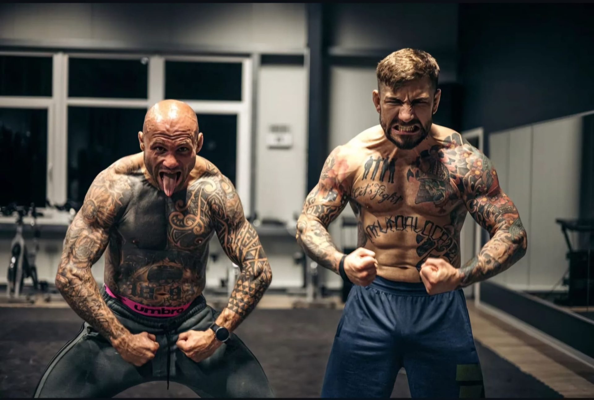 Mit Trainingspartner im Gym